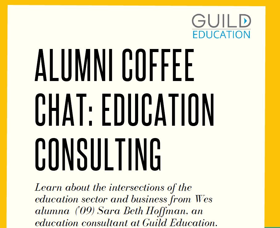 Advertisement: Alumni Coffee Chat: Educational Consulting.